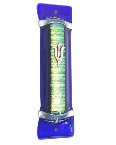 Cobalt and Gold Mezuzah