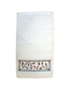 Embroidery Netilat Yadayim Towel - Pomegranates