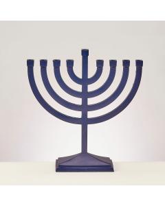 Traditional Menorah - Brushed Matte Navy Finish