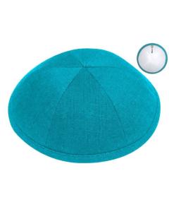 Turquoise Linen Kippah (Sold by Dozen)