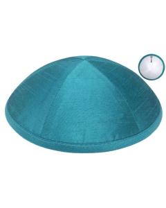 Turquoise Raw Silk Kippah (Sold by Dozen)