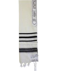 Wool Tallis - Black/Silver - Traditional