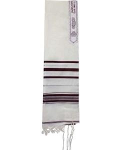 Wool Tallis - Maroon/Silver - Traditional