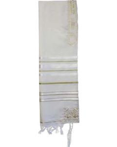 Wool Tallis - White/Gold - Traditional