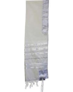 Wool Tallis - White/Silver - Traditional