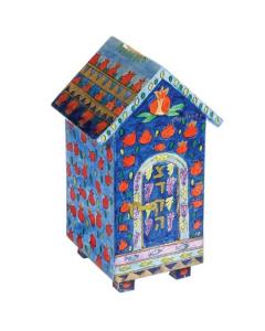 House design Tzedakah (Charity) Box - Pomegranates