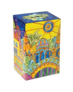 Rectangular Tzedakah (Charity) Box - Jerusalem Vista