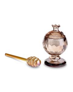 Elegant Crystal Honey Dish 10 cm - Rose Gold