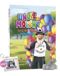 Uncle Moishy and the New Neighbors + The Friendship Album USB + FREE Tzedakah Pouch! (USB + Story Book)