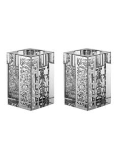 Set Of Crystal Tealight Jerusalem Design Candle Holders