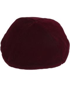 Burgundy Velvet Kippah (Dozen)