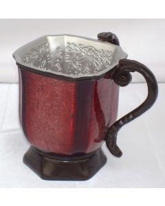 Acrylic Wash Cup - Square Burgundy