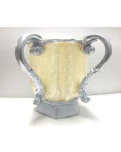 Acrylic Wash Cup Square White & Silver