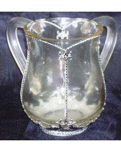 Acrylic Wash Cup - Clear & Silver