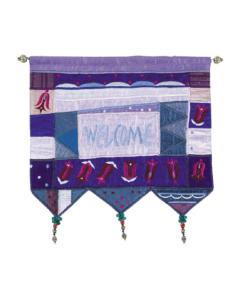 Wall Hanging - Welcome Flowers English Blue