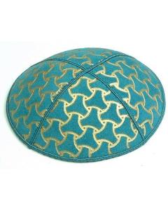 Wheels - Suede Embossed Kippot - Dozen