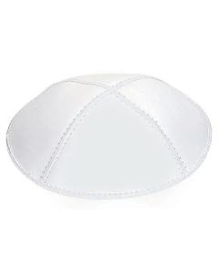 White Leather Kippah Dozen