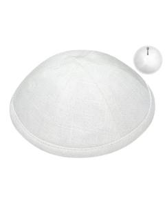 White Linen Kippah (Sold by Dozen)