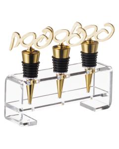 Wine Stoppers - Gold Pesach Words - Set of 3