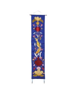 Pomegranates and Birds Wall Hanging blue