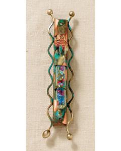 Green Patina and Copper Wedding Mezuzah