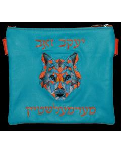 Geometric shape artistic Leather Talis and Tefillin Bag