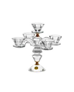 5 Branch Crystal Candelabra- 9.5"