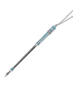Silver Plated Torah Pointer with Enamel - Turquoise