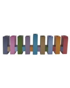 Square Menorah Multi Color - Yair Emanuel Collection