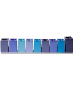 Anodized Rearrangable Menorah - Blue  - Yair Emanuel Collection