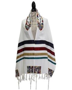 Cotton/Polyeseter Tallis - Yair Emanuel (Multi Color Magen David)
