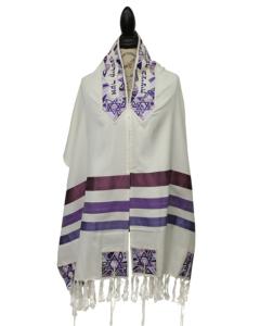 Cotton/Polyeseter Tallis - Yair Emanuel (Purple Magen David)