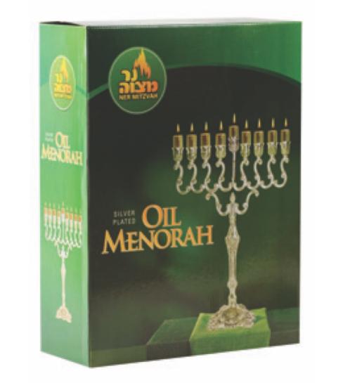 Canukah Menorah Hanukkah In Argento - Menorah Tradizionale In Metallo Placcato Argento Per Candele Ebraiche