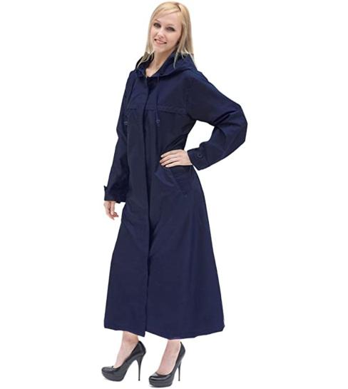 Women's full length raincoat with hood discount