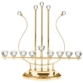 Metal Oil Menorah with Crystal