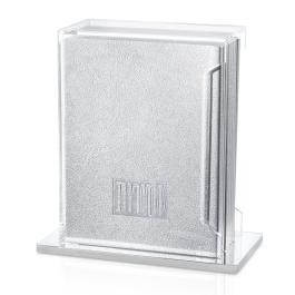 Softcover Leather & Lucite Zemiros Bencher Set (Silver & Silver)