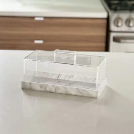 Eichlers.com: Lucite Decorative Rectangular Container with White Marble ...
